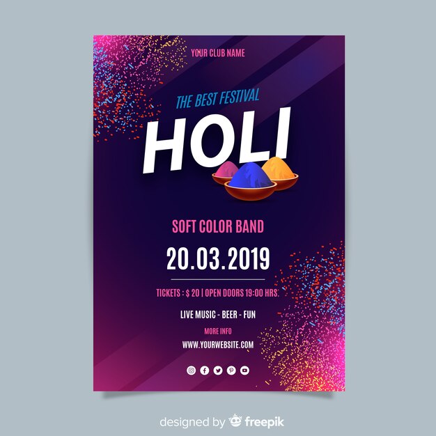 Holi festival poster