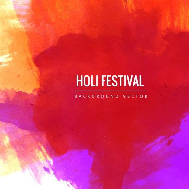 Holi festival, red watercolor