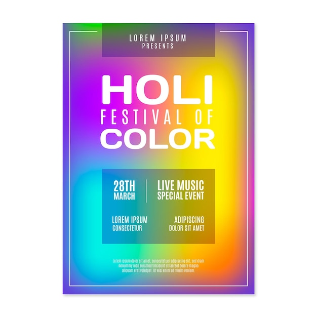 Modello di poster verticale festival di holi