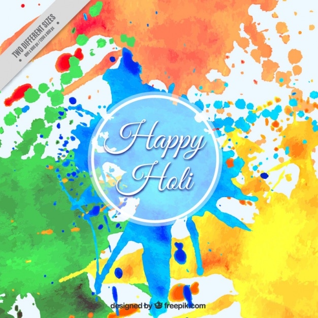 Free vector holi festival watercolor background