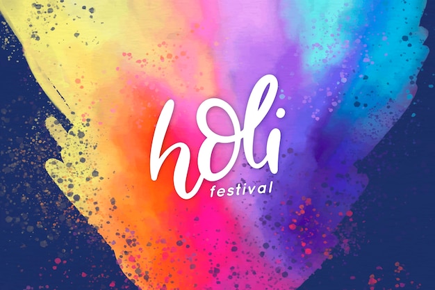 색상의 holi 축제 수채화 폭발