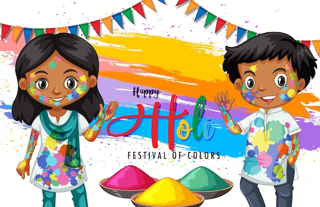 Vettore gratuito disegno del manifesto del festival indiano di holi