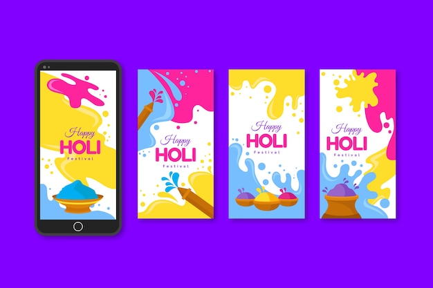 Holi instagram stories collection