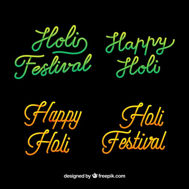 Holi lettering set