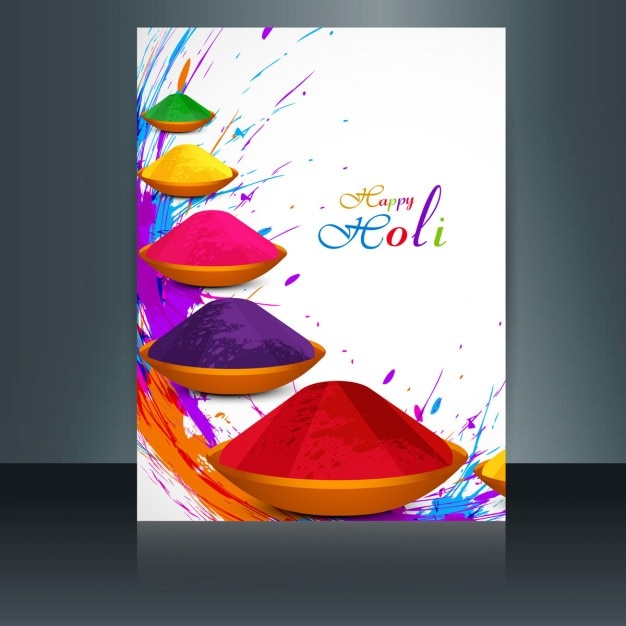 Holi ornaments colorful brochure