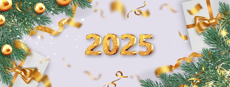Бесплатный Вектор праздничный фон с блестящим золотым 2025