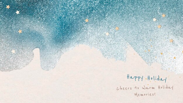 Free Vector holiday computer wallpaper template, editable greetings, winter design vector