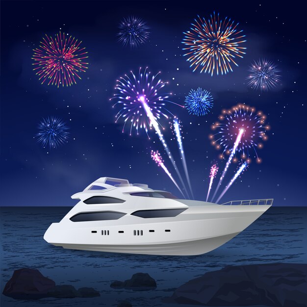 Holiday cruise fireworks composition