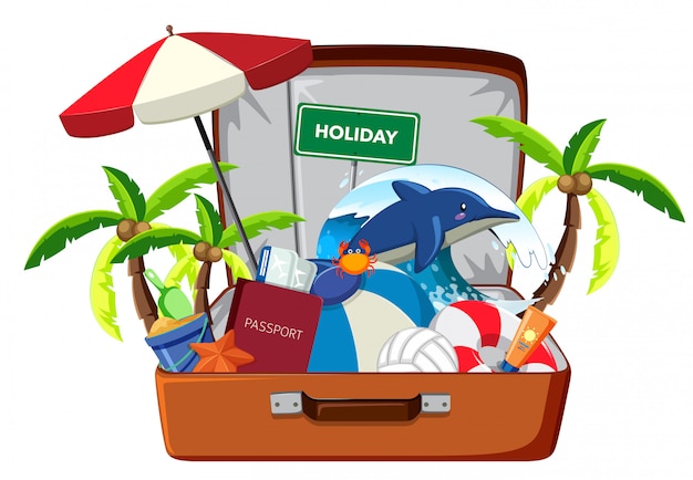 Free vector holiday element in luggage