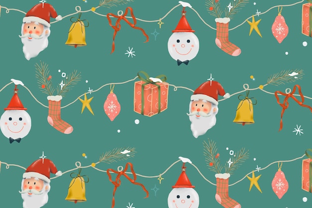 Free vector holiday pattern, christmas seamless background vector
