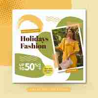 Free vector holidays fashion sale social media instagram post