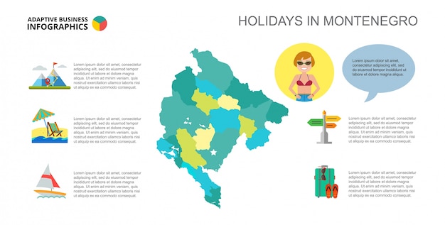 Free vector holidays in montenegro slide template