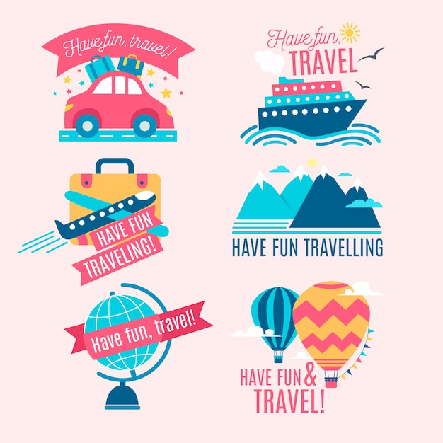 Free vector holidays sticker collection in 70s style