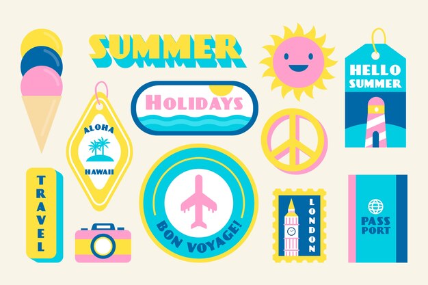 Holidays in summer sticker collection