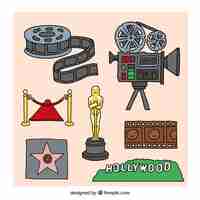 Free vector hollywood cinema elements collection