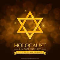 Holocaust remembrance day, golden star on a brown background
