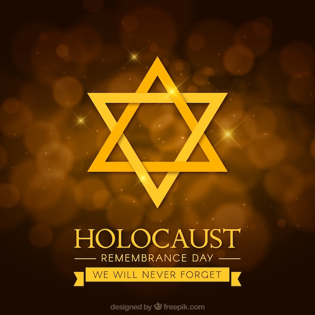 День памяти жертв Холокоста, золотая звезда на коричневом фоне