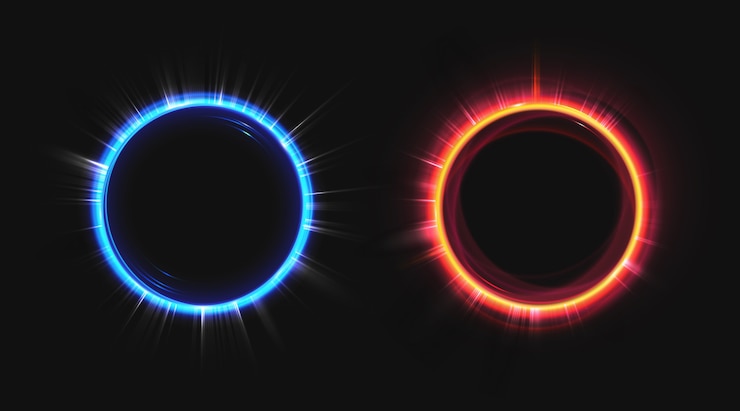 Free Vector hologram effect circles set