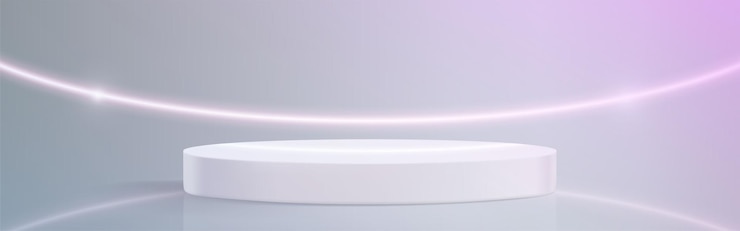 Free Vector hologram stage with white circular 3d platform