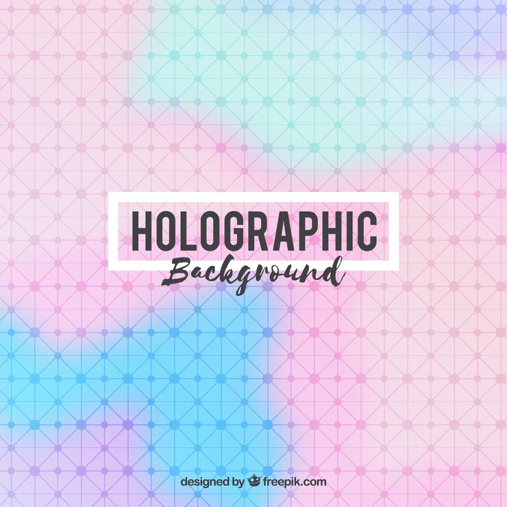 Free Vector holographic background with lines and dots