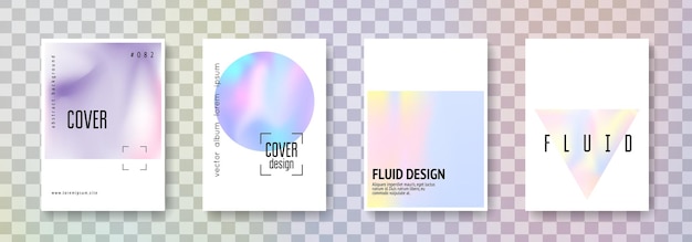 Free vector holographic cover set abstract backgrounds