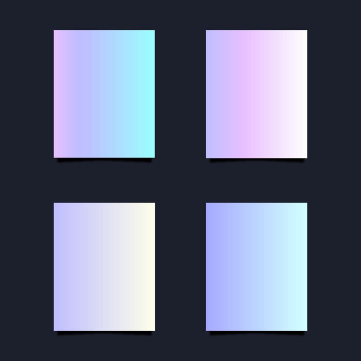 Free Vector holographic gradient card collection