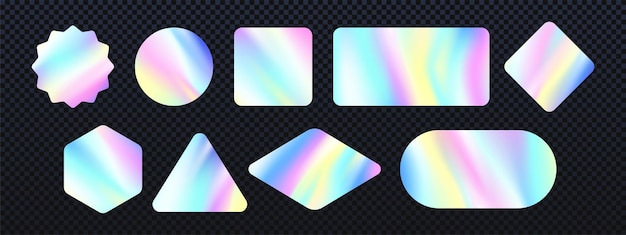 Holographic iridescent texture sticker or label