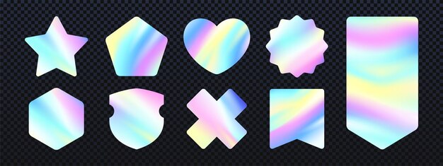 Holographic iridescent texture sticker or label