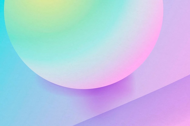 ホログラフィックパステル背景、虹3Dレンダリングされた球ベクトル