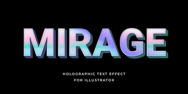 Free vector holographic text effect