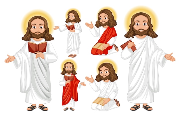 Free vector holy man holding bible and pray