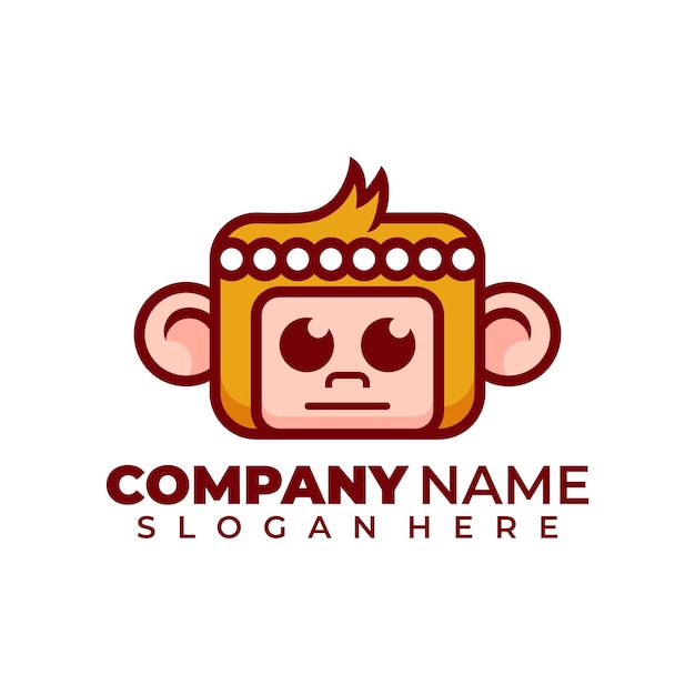 Holy monkey head logo vector design