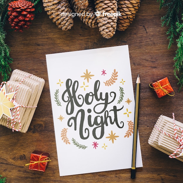 Vettore gratuito holy night mockup