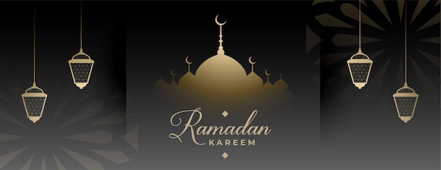 Holy ramadan month celebration festival banner design