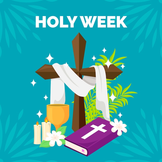 Free vector holy week in flat design