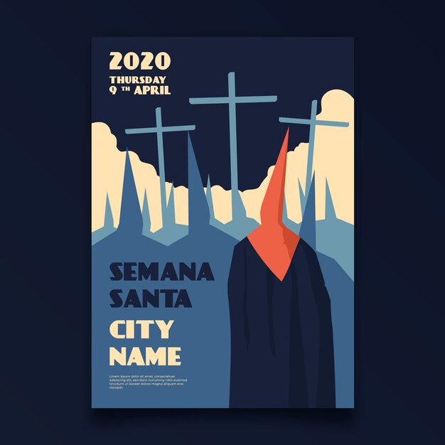 Holy week flyer template concept