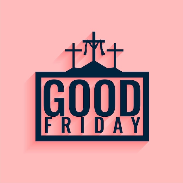 Free vector holy week good friday flat card with three crosses