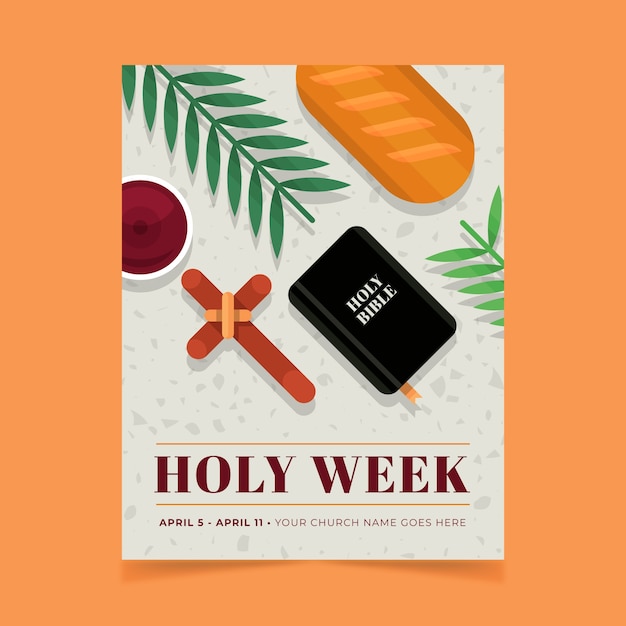 Free vector holy week poster template