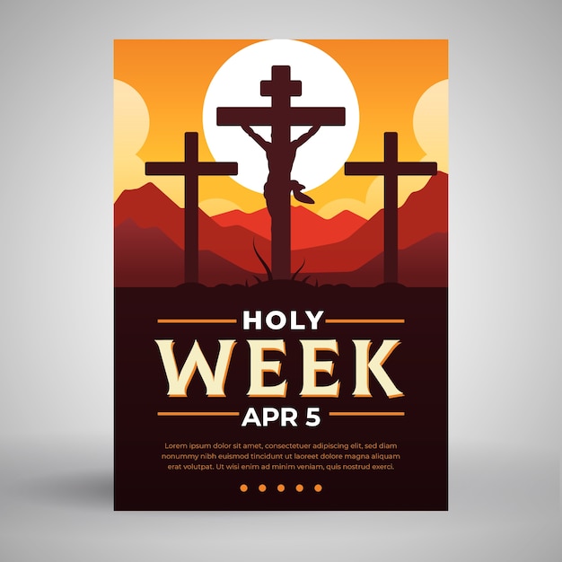 Free vector holy week poster template