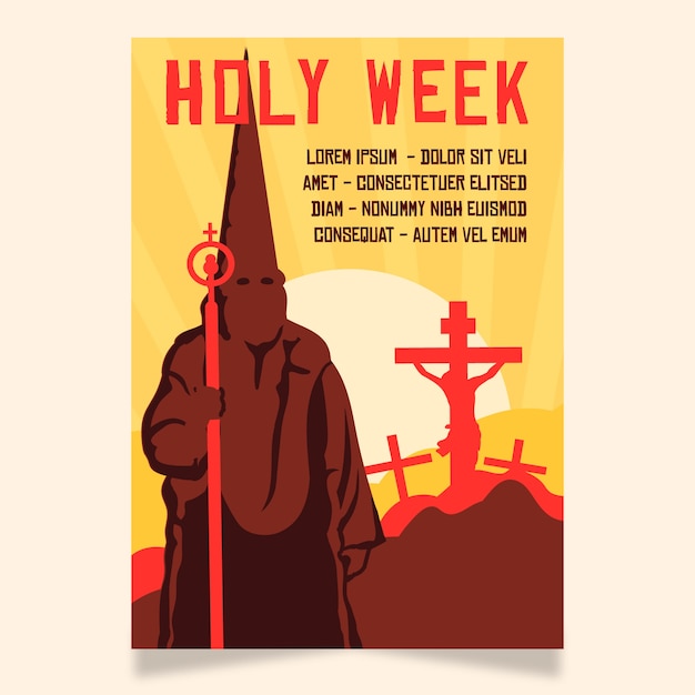 Free vector holy week poster template