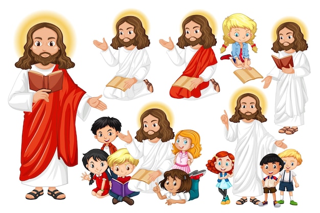 Free vector holyman and many children