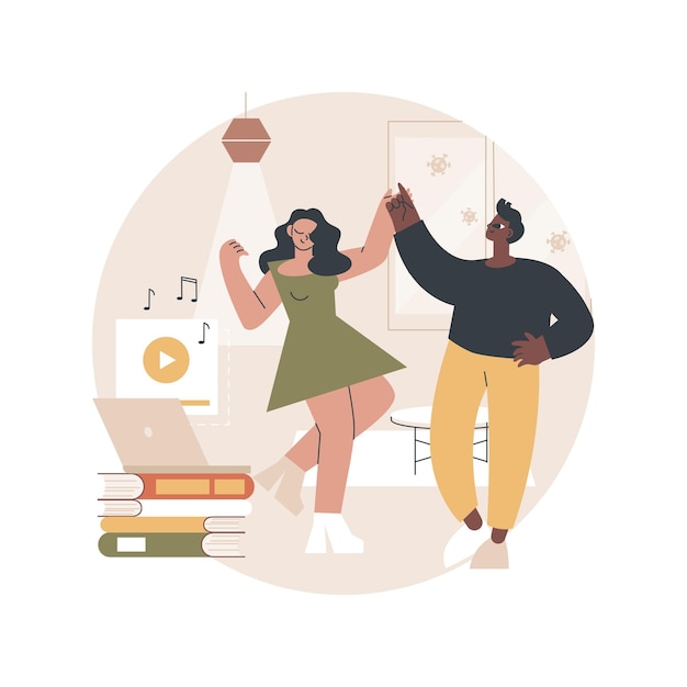 At-home dance class abstract illustration