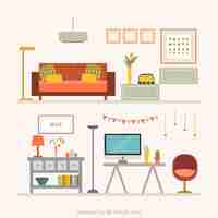 Free vector home furniture collection