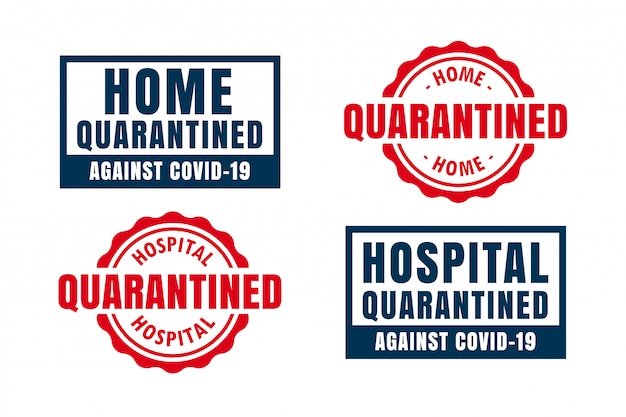 Home and hospital quarantine labels and symbols
