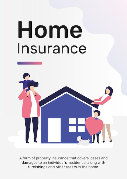 Free vector home insurance template for poster