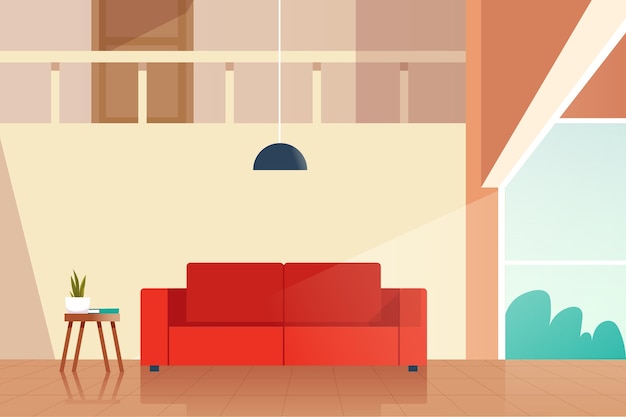 Free vector home interior background concept