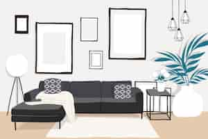 Free vector home interior background theme