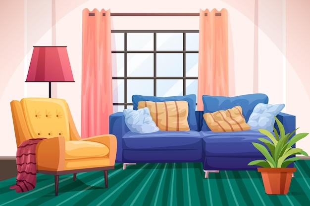Free vector home interior background theme
