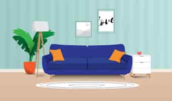 Free vector home interior - background for video conferencing