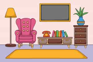 Free vector home interior background for video conferencing